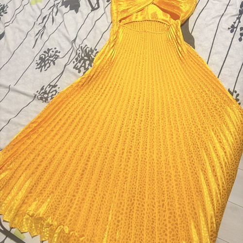 Next Yellow Satin Evening Dress like new, sizes S M