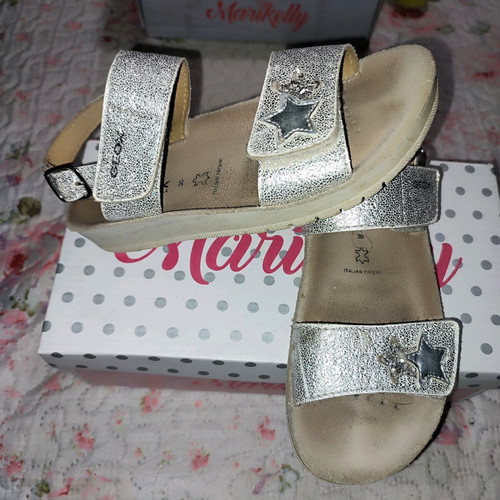 Silver Geox sandals size 30 like new