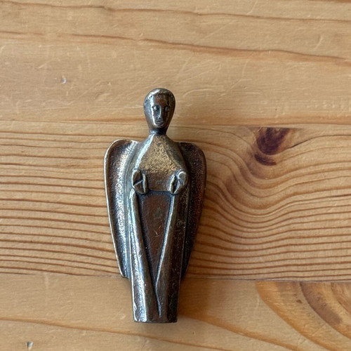Vintage bronze angel figurine used, German