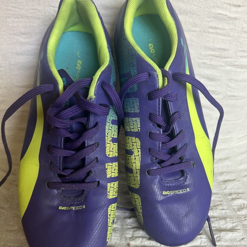 Puma evoSPEED 5.3 FG Kids Football Shoes like new, purple and yellow, size 36