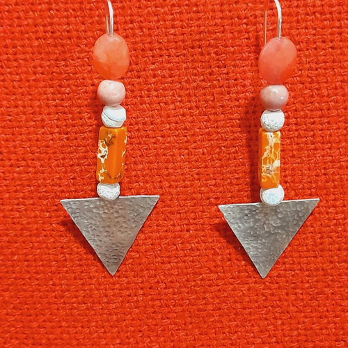 Handmade silver earrings 925 with semi-precious stones, new