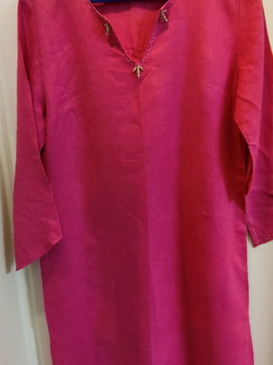 Figaro linen dress kaftan pink like new