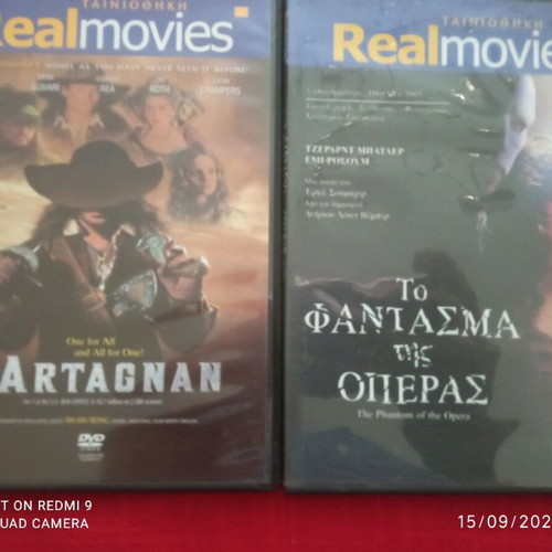 D'Artagnan and The Phantom of the Opera movies like new, 2 together