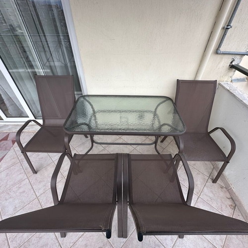 Balcony dining set with 4 chairs used