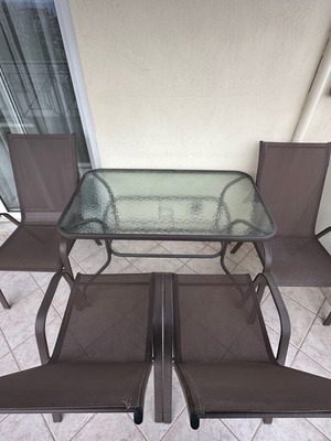 Balcony dining set with 4 chairs used