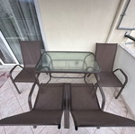 Balcony dining set with 4 chairs used