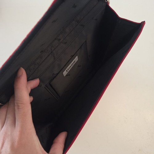 Dune London Red Suede Envelope Clutch Bag