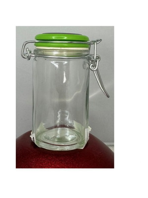 Glass herb storage jar 100ml green new