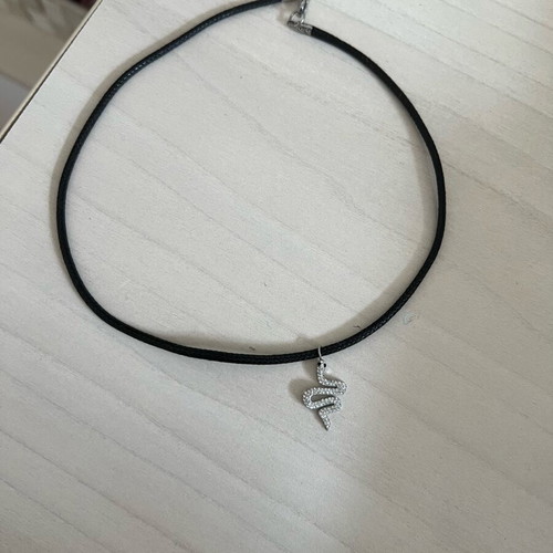 Choker with snake charm black stainless steel like new
