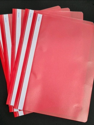 Red Clip Folders new, pack of 5 for A4 Paper