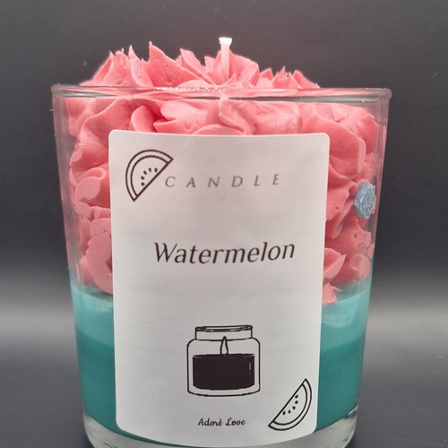Watermelon scented candle like new, 100% plant wax