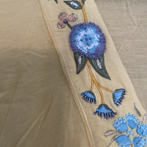 Mango yellow boho blouse with embroidery size M used