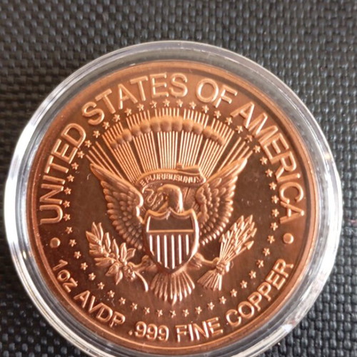 Kennedy coin one ounce fine copper 999 like new collectible