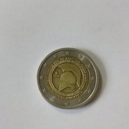 Commemorative 2€ coin 2020 like new, 2500 years since the Battle of Thermopylae