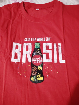 Coca Cola collectible T-shirt 2014 FIFA World Cup, new, size L, red