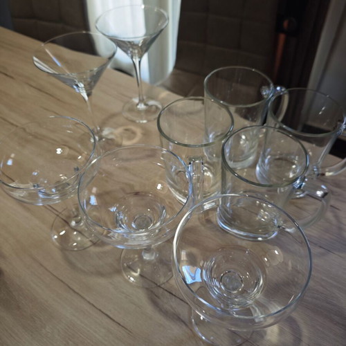 Beer, Martini and Champagne Glasses new, mixed set