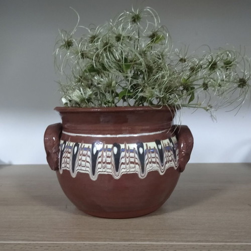 Clay vase new, multipurpose decorative and cooking ceramic, 10 cm