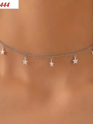 Necklace 444 silver color, new, alloy