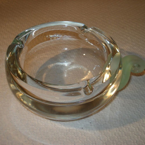 Crystal ashtray used 15cm x 13cm x 6cm, 1100g