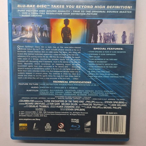 Close Encounters of the Third Kind Blu-Ray like new