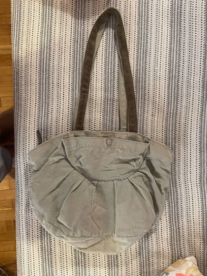 Khaki shoulder bag made of organic hemp like new