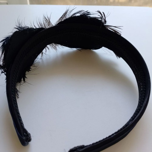 Blue women's headband with feathers used