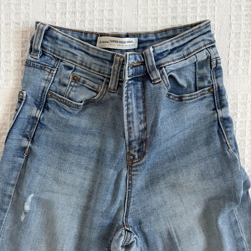 Stradivarius super high waist jeans size XS 34 like new with gift blouse