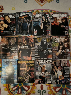Terrorizer, Hammer, Kerrang magazines used