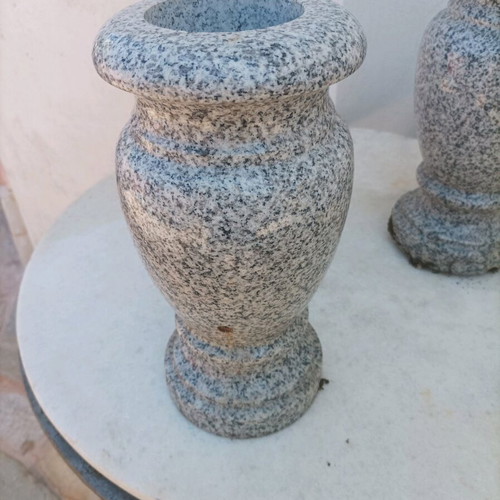 Marble vases like new, set of two, granite