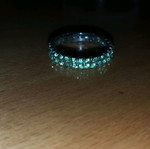 Ring with green rhinestones