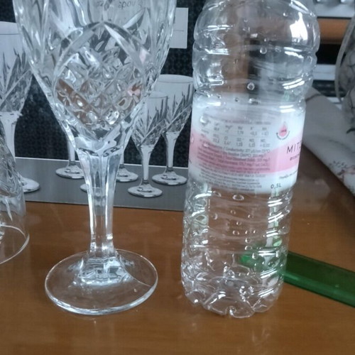 Glass water tumblers set new, 6 pieces