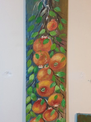 Ρόδια σε μακρόστενο καμβά (70x20)