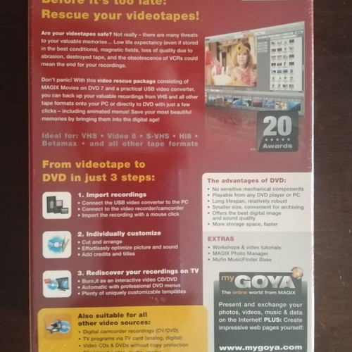 Magix Rescue Your Videotapes software sealed, new