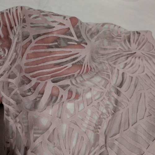 Pink summer blouse one size like new with transparent layered design