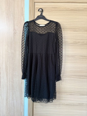 Black polka dot dress like new