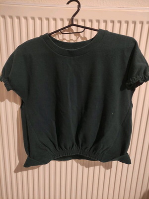 Bershka crop sleeveless blouse used, size M, dark green