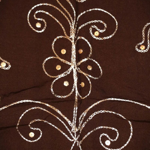 Handmade pareo scarf with sequins silk and cotton blend