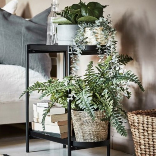 IKEA Olivblad plant stand like new, black, indoor/outdoor