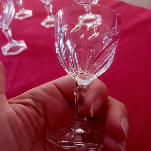 Liqueur Glasses set of six vintage, like new, embossed design
