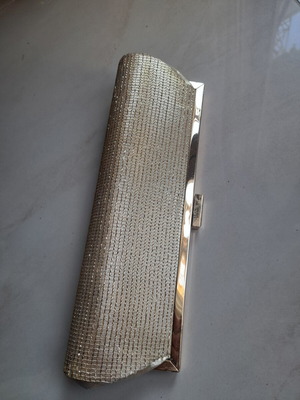 Clutch shoulder bag gold like new