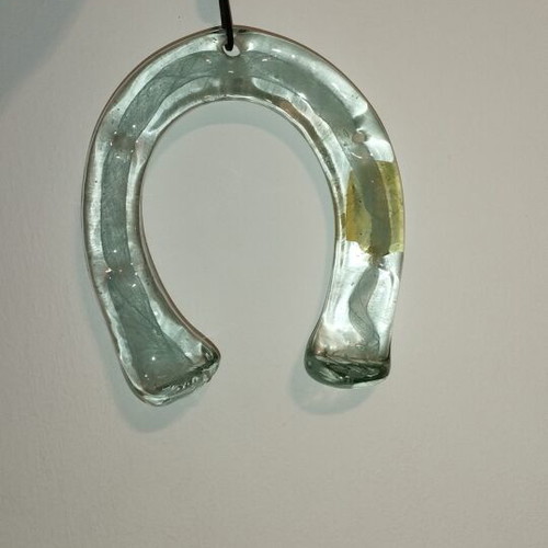 Handmade glass wall horseshoe charm