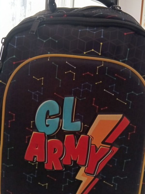 GL ARMY School Bag used with wheels and 3 compartments