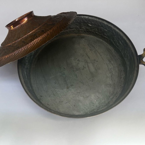 Copper carved pot like new, traditional by Gianniotis artist