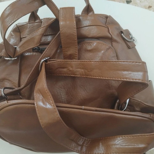 Anti-theft backpack unused brown