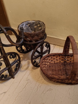 Wicker decorative baskets, set or separate