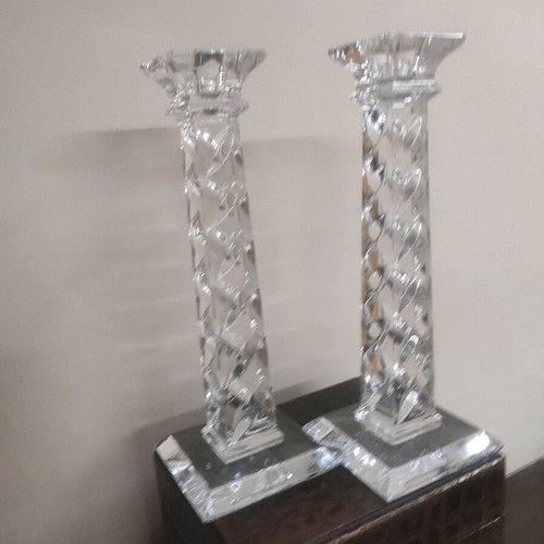 Rogaska crystal candlesticks new, set of 2, Monaco series