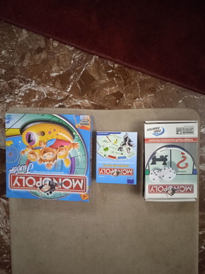 Monopoly board game used, three different types
