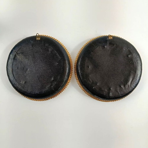 Handmade embroidered frames used, set of 2 with flowers