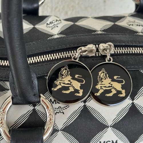 MCM bag and trench coat like new, black and white