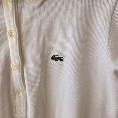 Lacoste Women's Pique Knit Polo Dress like new, white, size 38